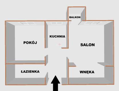 Dwa pokoje z wnęką Balkon Tysiąclecie