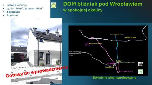 Gotowy do wprowadzenia się DOM bliźniak W SPOKOJNEJOKOLICY
