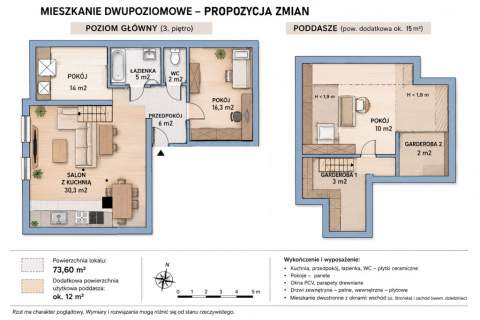 4 pokoje na dwóch poziomach Poddasze gratis