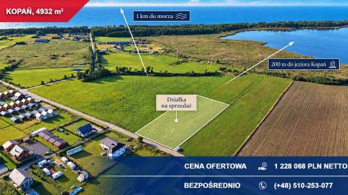 Kopań 4 932 m MPZP usługi turystyczne 1 km od Bałtyku 2 950