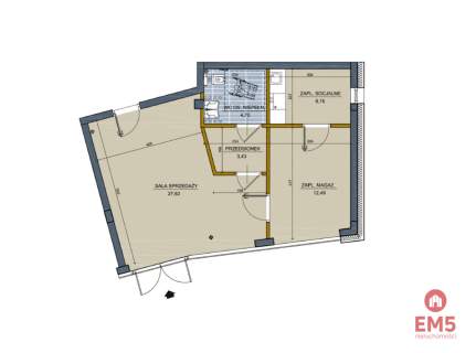 Nowy lokal 54m2 parter, centrum
