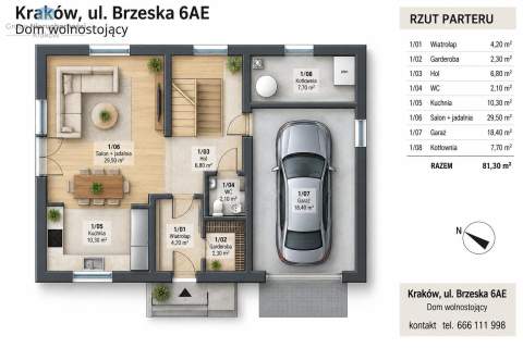 Dom wolnostojący 108 m Działka 8,76 a Kraków