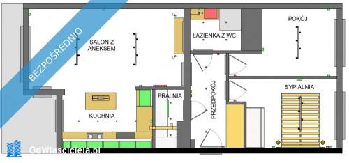 Salon z Aneksem, PRALNIA, Duży Balkon Do Wprowadzenia, Bez Prowizji