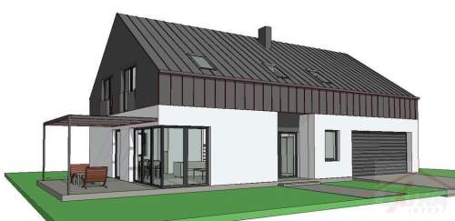 Działka 900 m projekt domu 227,66 m Szczecin Płonia