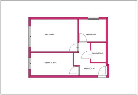 2 pokoje 42,95 m Balkon Centrum Giżycka