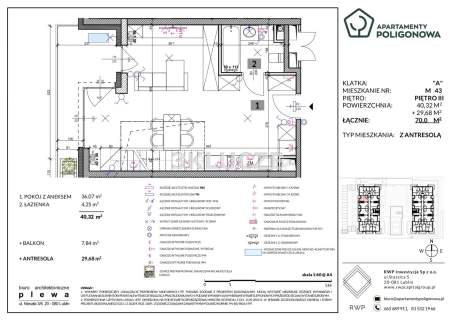 Apartament z antresolą i tarasem 63m2
