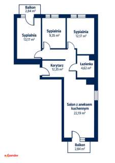 4 pokoje GOTOWE do własnej aranżacji 2x Balkon Spokojna D
