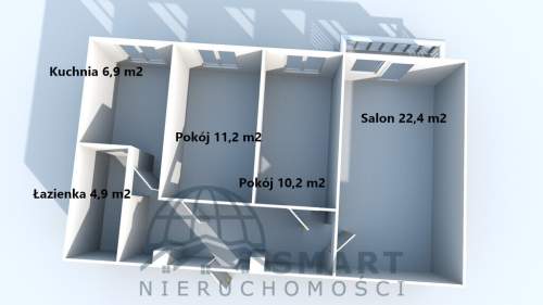 3 pokoje 61,28 m2 do wykończenia Bardzo Dobra Cena