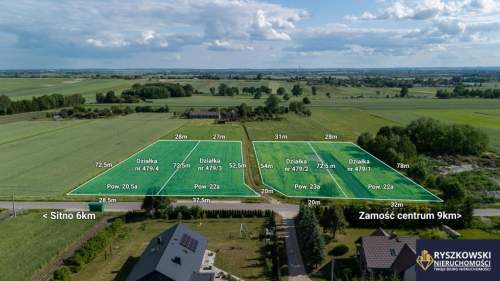 Działki budowlane Czołki Sitno, 5 km do Zamościa