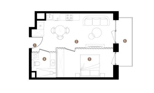 2 pokoje 36,99 m Balkon Grundmanna