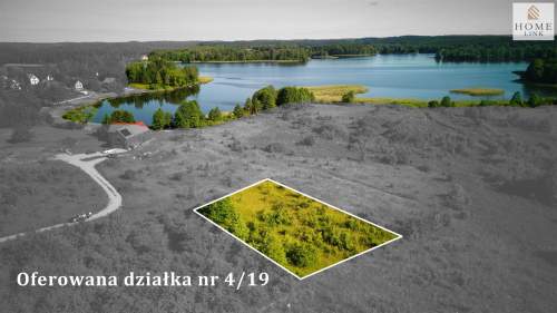 Działka 1243m widok na Jezioro Kalwa - 100m