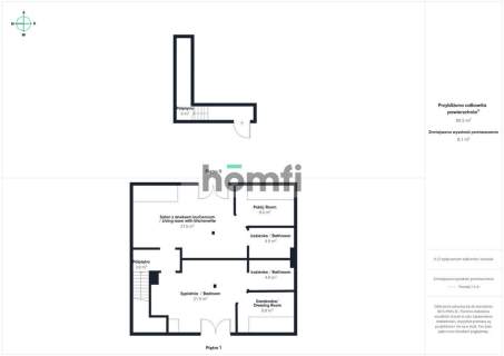 Przestronne piętro 80 m2 z widokiem na góry