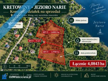 Mazury Kretowiny kompleks 4,0843 ha przy Jeziorze Narie 