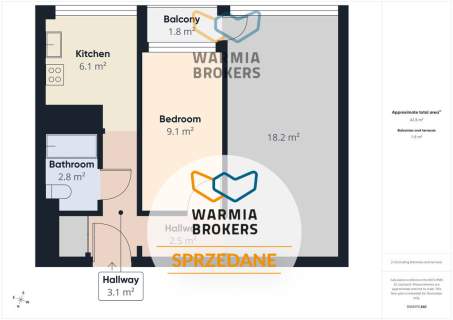 2-pokoje z oddzielną kuchnią i balkonem w centrum