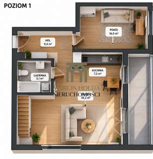 Dwupoziomowe 87 m po podłodze BASEN