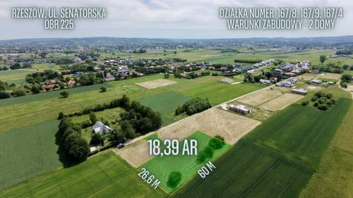 Działka 18,39a / WZ na 2 domy - Senatorska Rzeszów