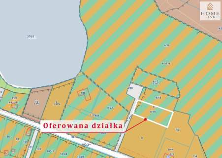 Działka 1243m widok na Jezioro Kalwa - 100m