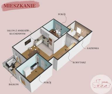 Mieszkanie 3 pok. ogródek balkon wiata Mosina