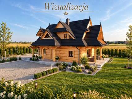 Cisek pow. kędzierzyńsko-kozielski dom z bali stan surowy z