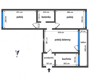 Rondo Wiatraczna. 3 pokoje do wprowadzenia. Balkon