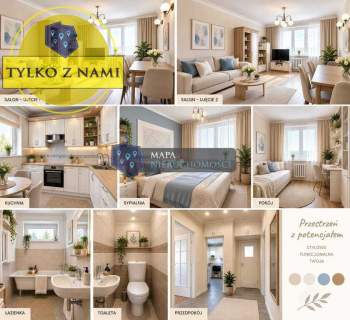 56m2, 3 pokoje, duży balkon, Kazimierza Wielkiego