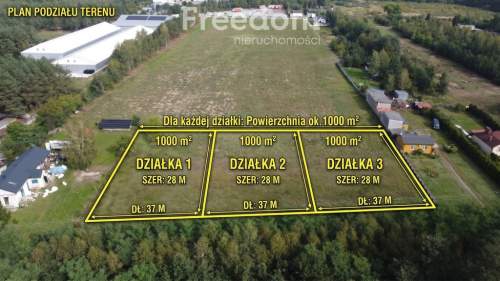 Trzy Działki budowlana na sprzedaż o powierzchni 1000 m