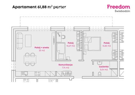 Nowy apartament 62 m z ogródkiem Przytoczna