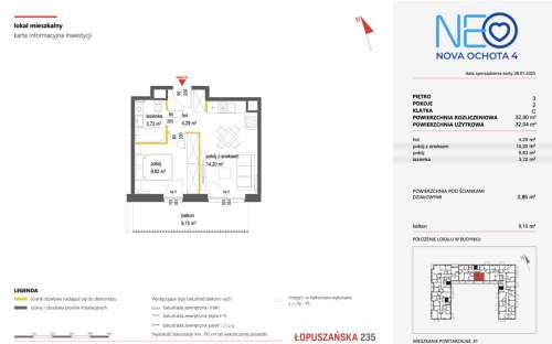 Neo Nova Ochota 4- CIche- Balkon 9 mkw -2 pokoje