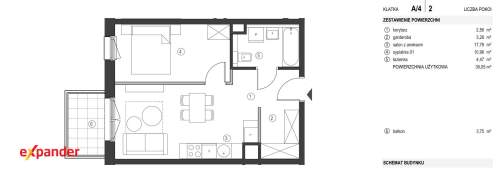 2 pokoje Garderoba Balkon 503 tys.