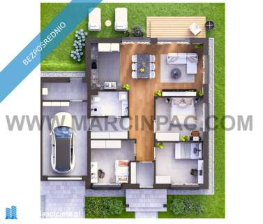 Bliźniak 100 m2 z ogródkiem 600 m2 poddasze 40 m2