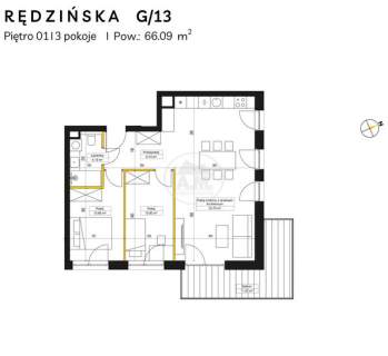 Funkcjonalny układ Duży Balkon Ustawny salon