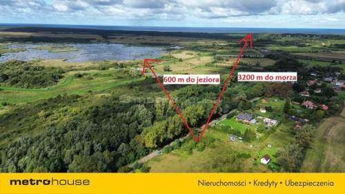 Działka budowlana 600 m OD JEZIORA 3,2 KM OD MORZA