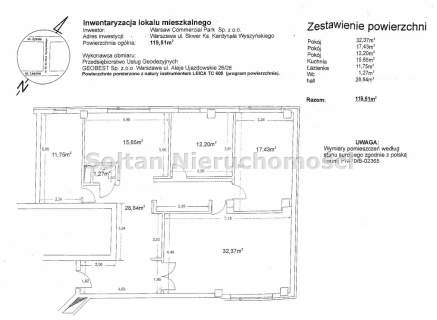 Mieszkanie na sprzedaż, 119,51 m2, Warszawa