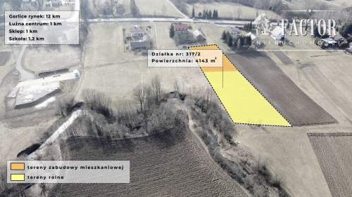 Łużna, działka budowlano-rolna 41,43 a, 1190S