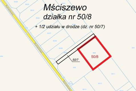 Działka budowlana w Mściszewie MPZP z udz. w dr