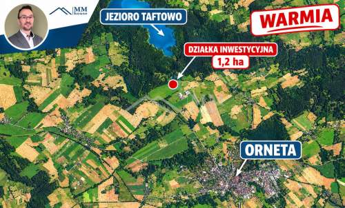 Działka inwestycyjna turystyka 1,2ha na Warmii
