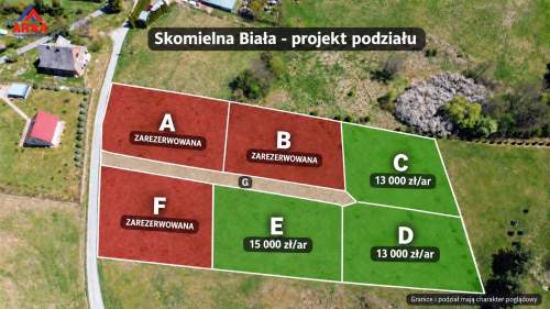 Skomielna Biała słoneczne działki z widokiem