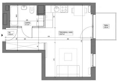 Duże studio miejsce postojowe planowana PKM