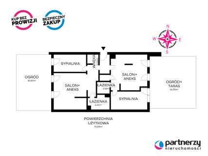 Dwa apartamenty 2 pokojowe po 47m2