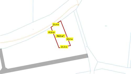 Działka budowlana 1070m2 Dzielna