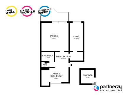 GDAŃSK SIEDLCE 59,12 M 2 POKOJE DOBRA LOKAL