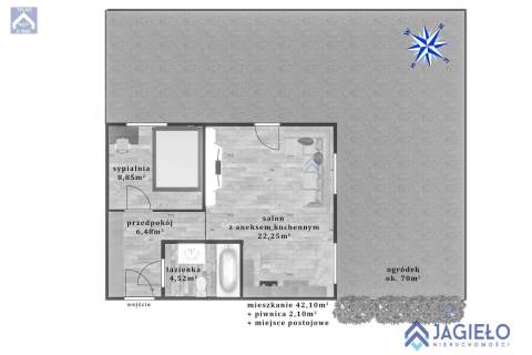 Mieszkanie na sprzedaż, 42,1 m2, Gdańsk