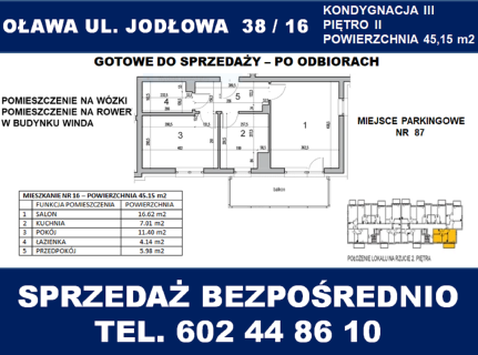 Mieszkanie Oława 2 pokoje plus kuchnia stan deweloperski
