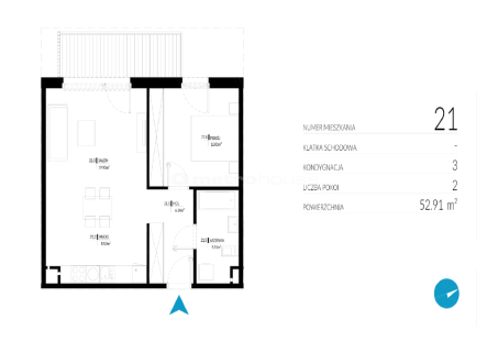Mieszkanie na sprzedaż, 52,91 m2, Siedlce