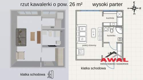 Puck - kawalerka na parterze w centrum miasta