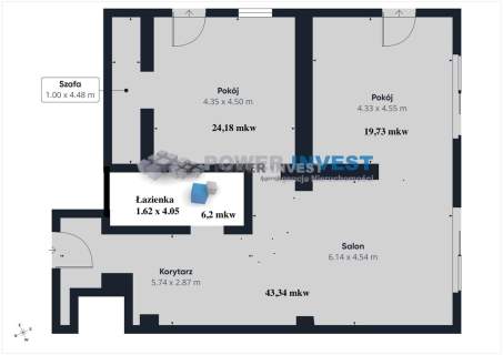 Nowe Młyny 93,45 m , dwa balkony i panorama