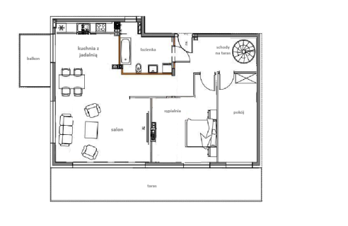 Apartament z tarasem na dachu w Gdyni Redłowie