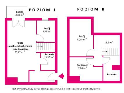 Ząbki, ul. Piłsudskiego 105, 65 m2 z balkonem