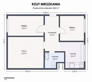 3 pokoje po remoncie widok na miasto Kopernika