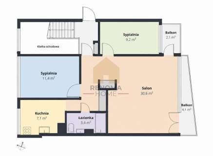 Popowice 63m2 3 osobne pokoje 2 balkony